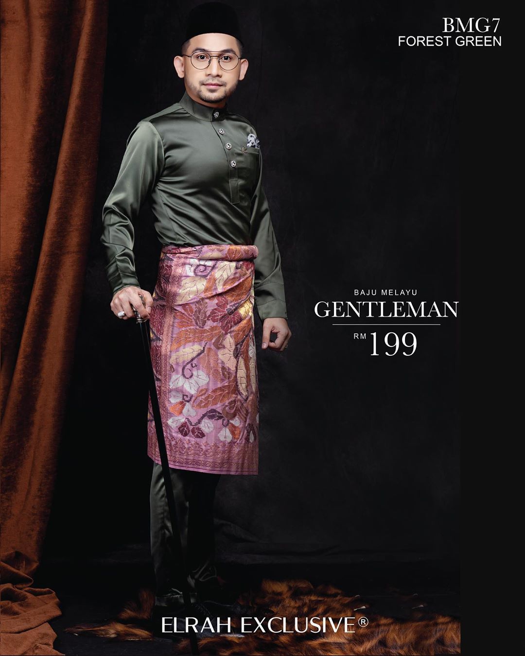 Baju Melayu Gentleman Forest Green - Elrah Exclusive