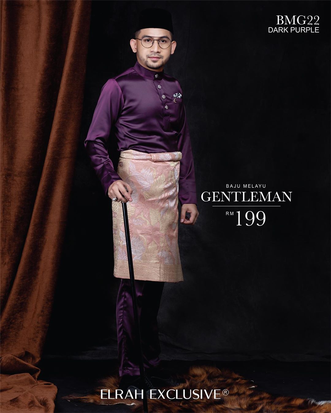 Baju Melayu Gentleman Dark Purple