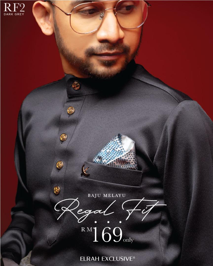 Baju Melayu Regal Dark Grey