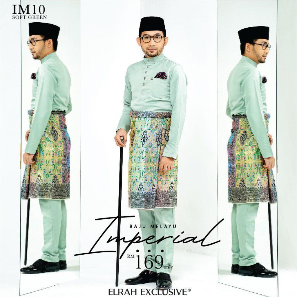  Baju  Melayu Imperial Soft Green Elrah Exclusive