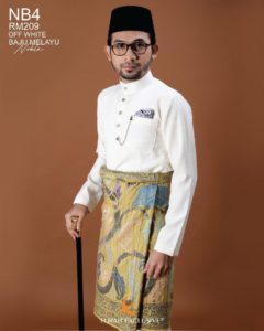  Baju  Melayu  Noble Off  White  Elrah Exclusive