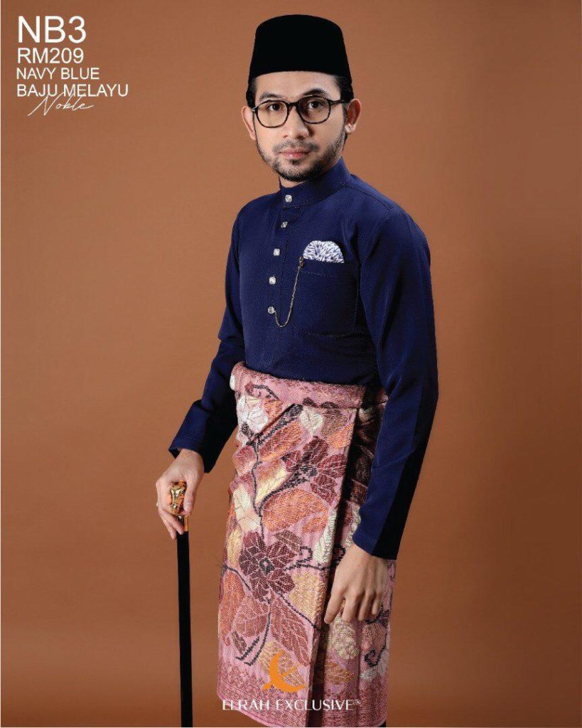 baju melayu navy blue