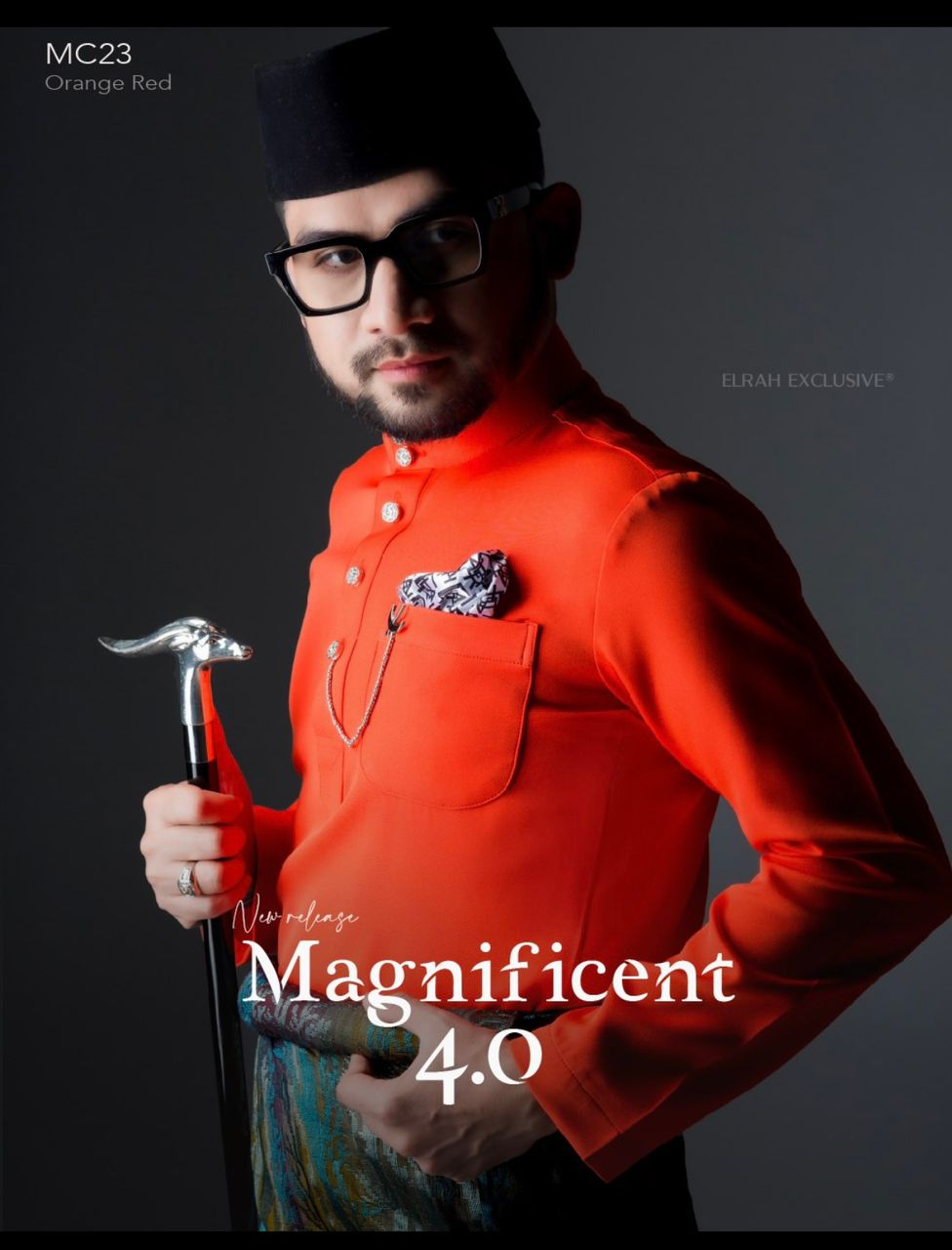 BAJU MELAYU MAGNIFICENT 4.0 ORANGE RED