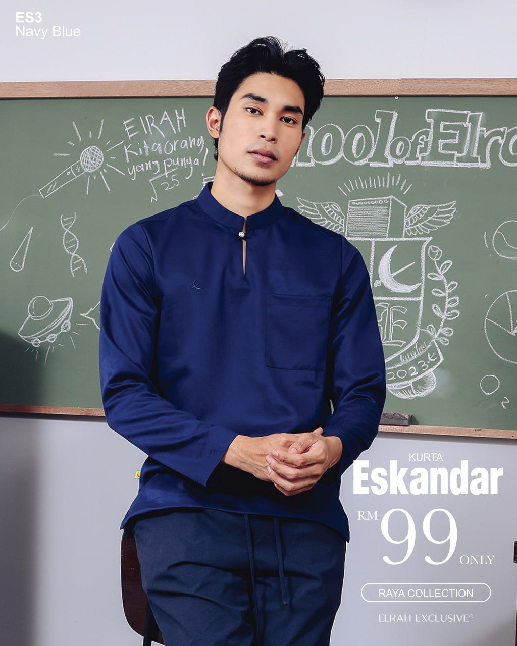 KURTA ESKANDAR NAVY BLUE