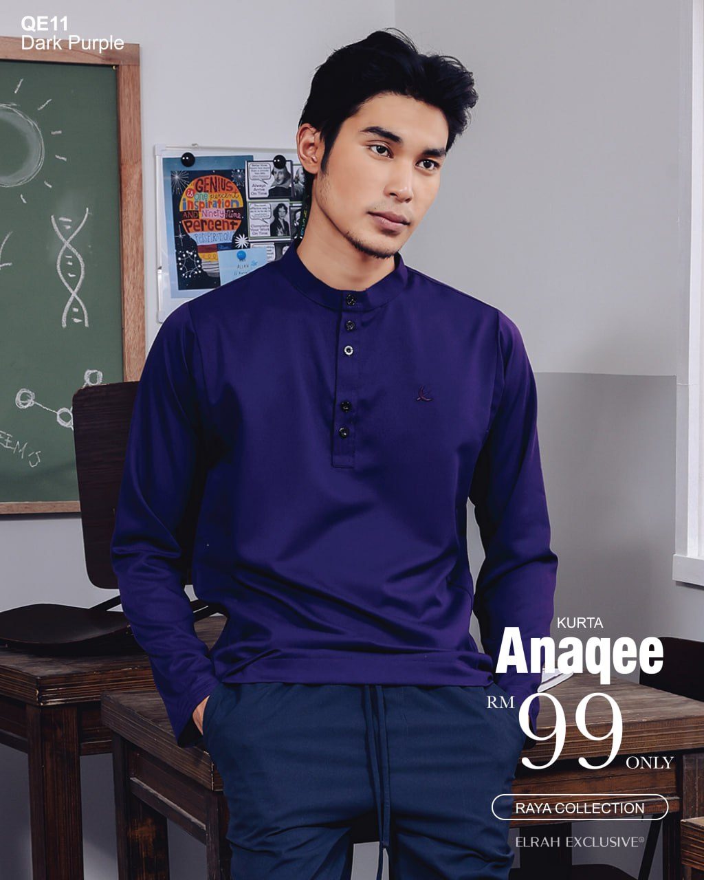 KURTA ANAQEE DARK PURPLE