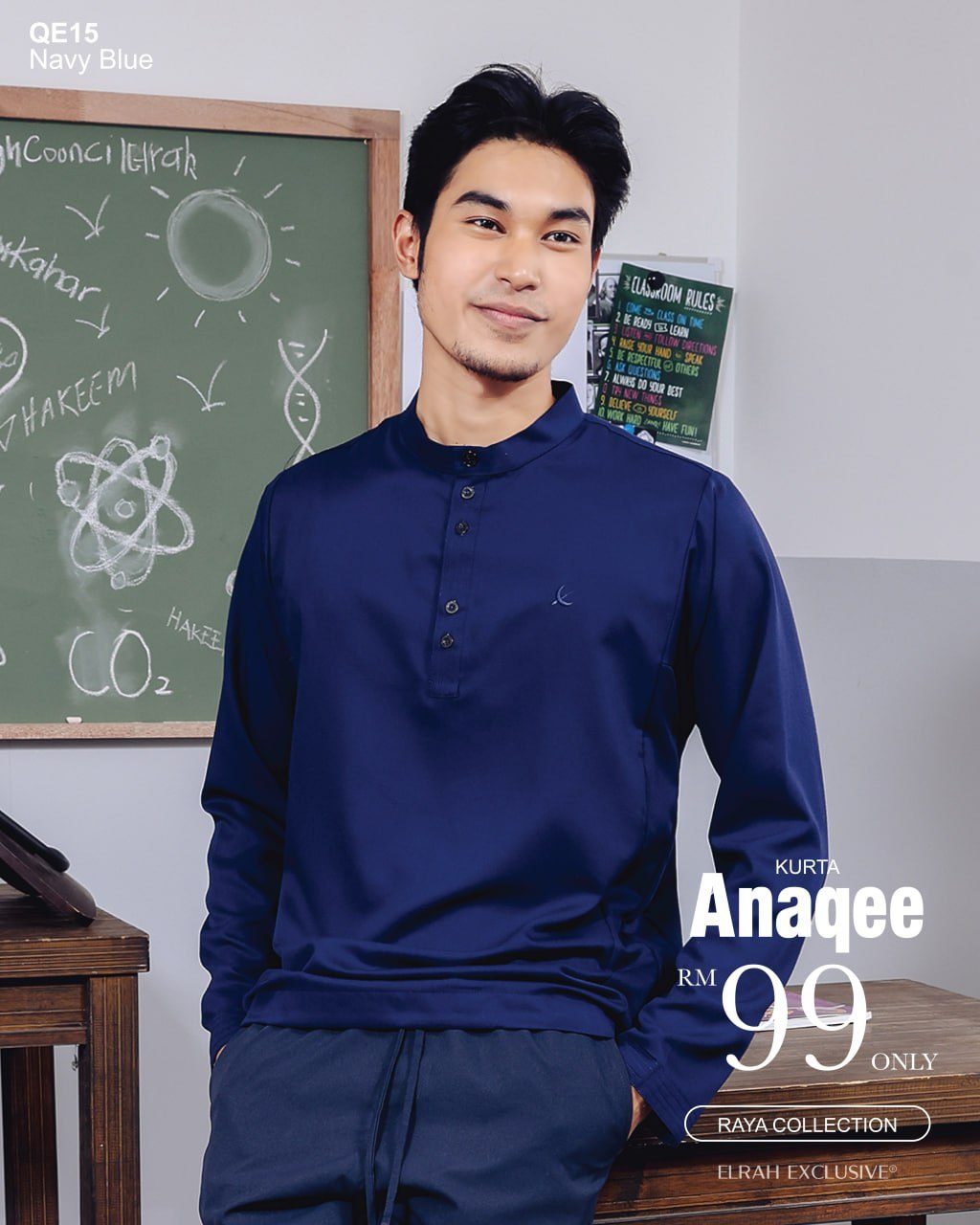 KURTA ANAQEE NAVY BLUE