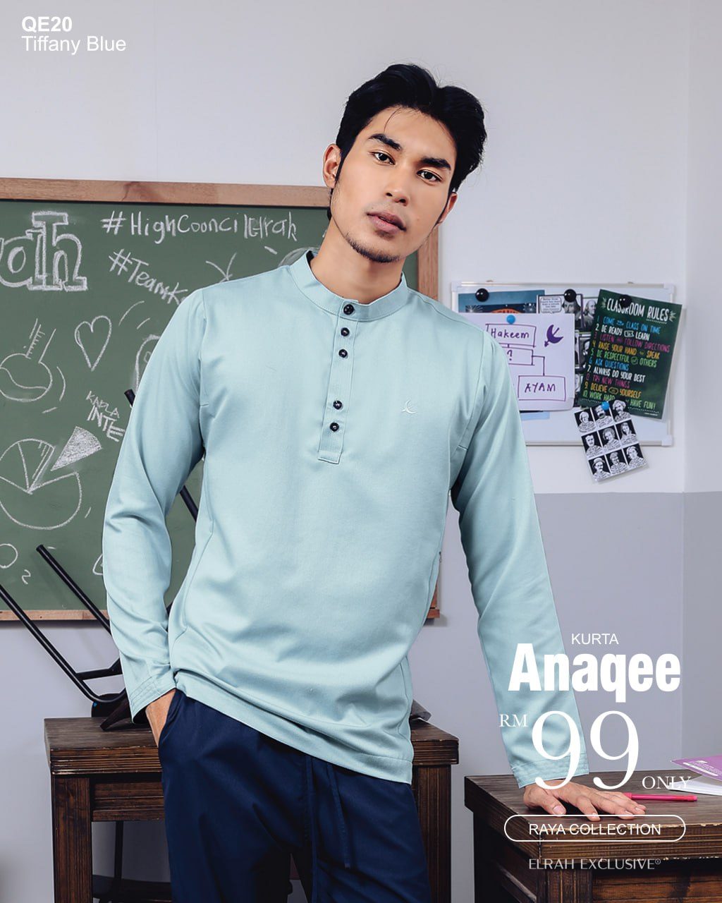 KURTA ANAQEE TIFFANY BLUE