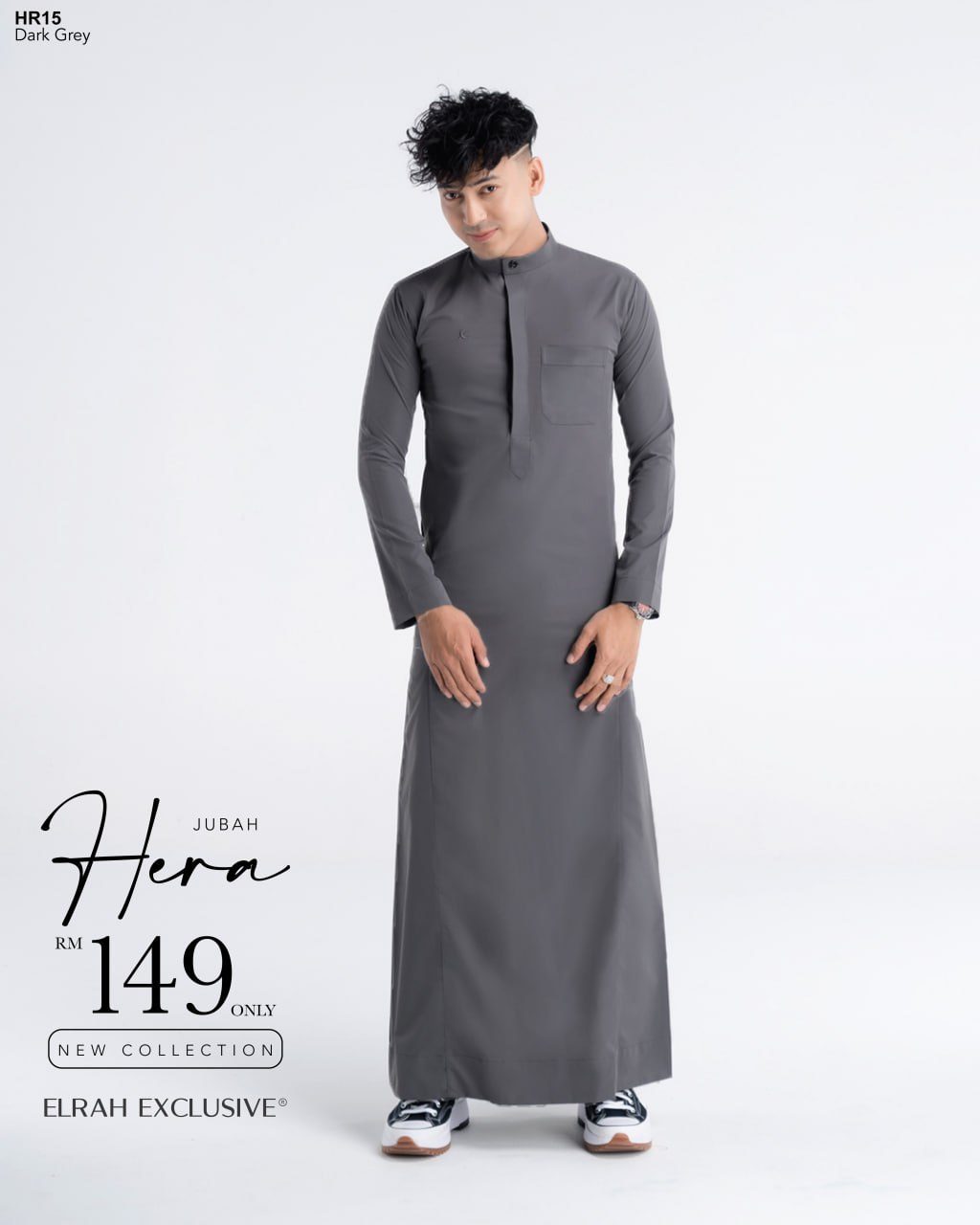 JUBAH HERA DARK GREY