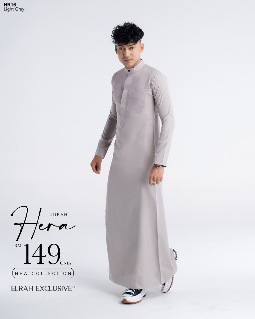 JUBAH HERA LIGHT GREY