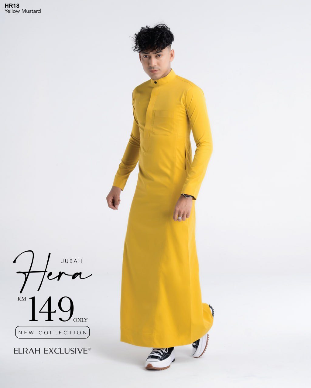 JUBAH HERA YELLOW MUSTARD