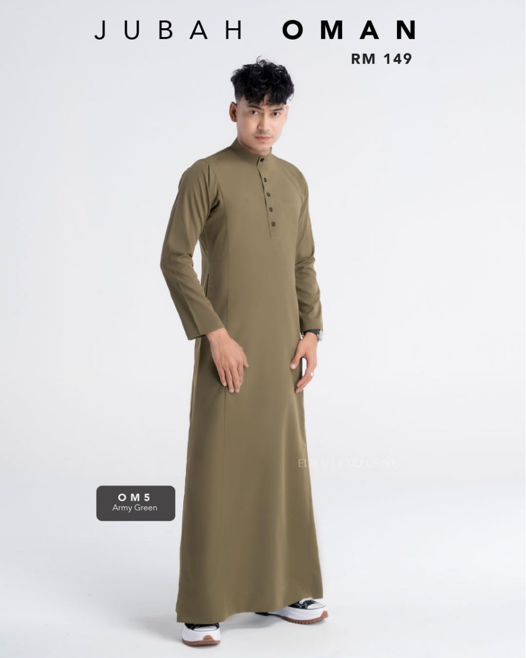 JUBAH OMAN ARMY GREEN