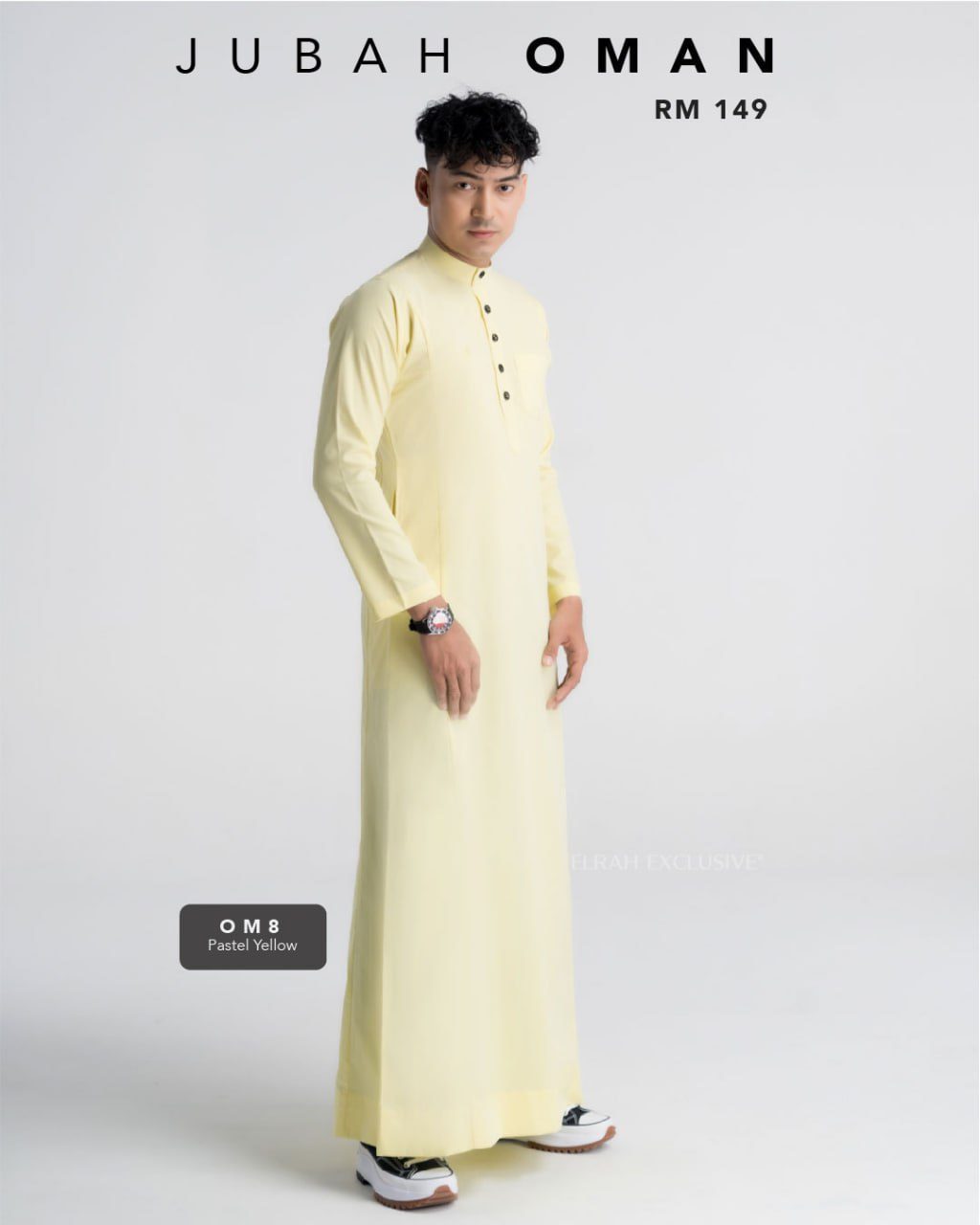 JUBAH OMAN PASTEL YELLOW