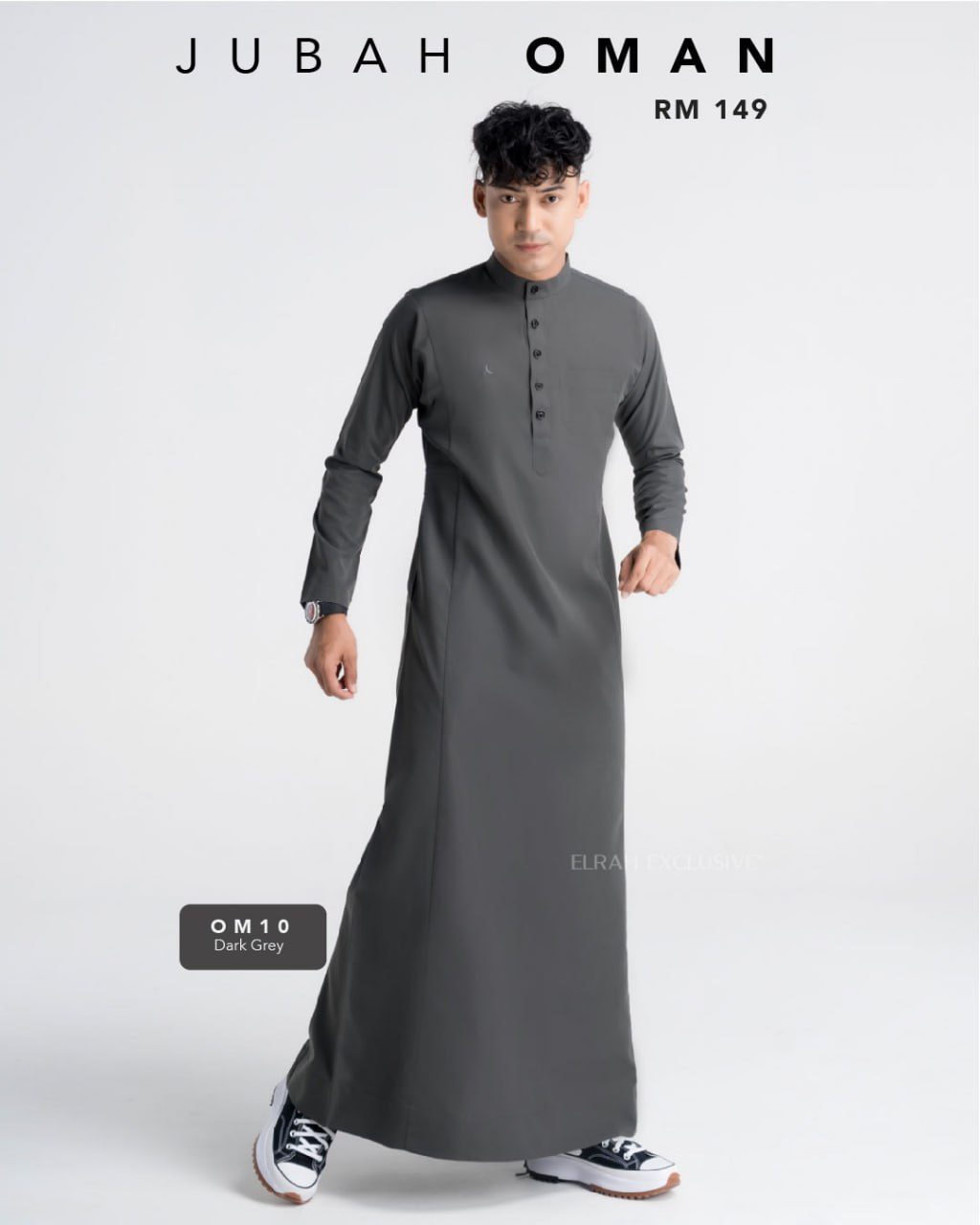 JUBAH OMAN DARK GREY