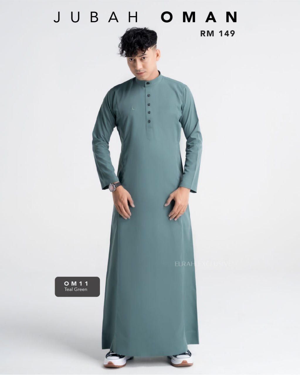 JUBAH OMAN TEAL GREEN