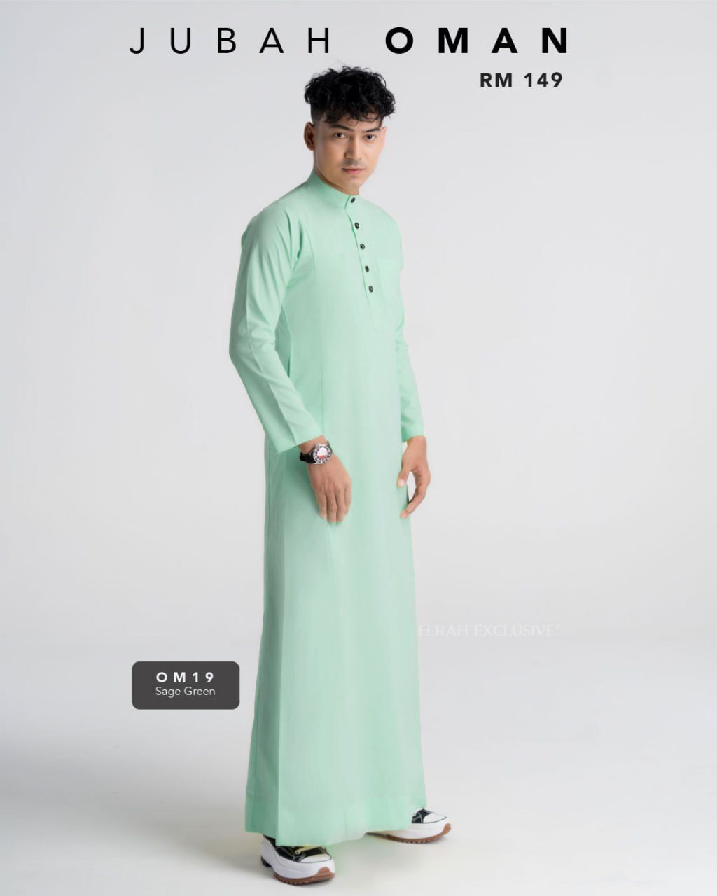 JUBAH OMAN SAGE GREEN