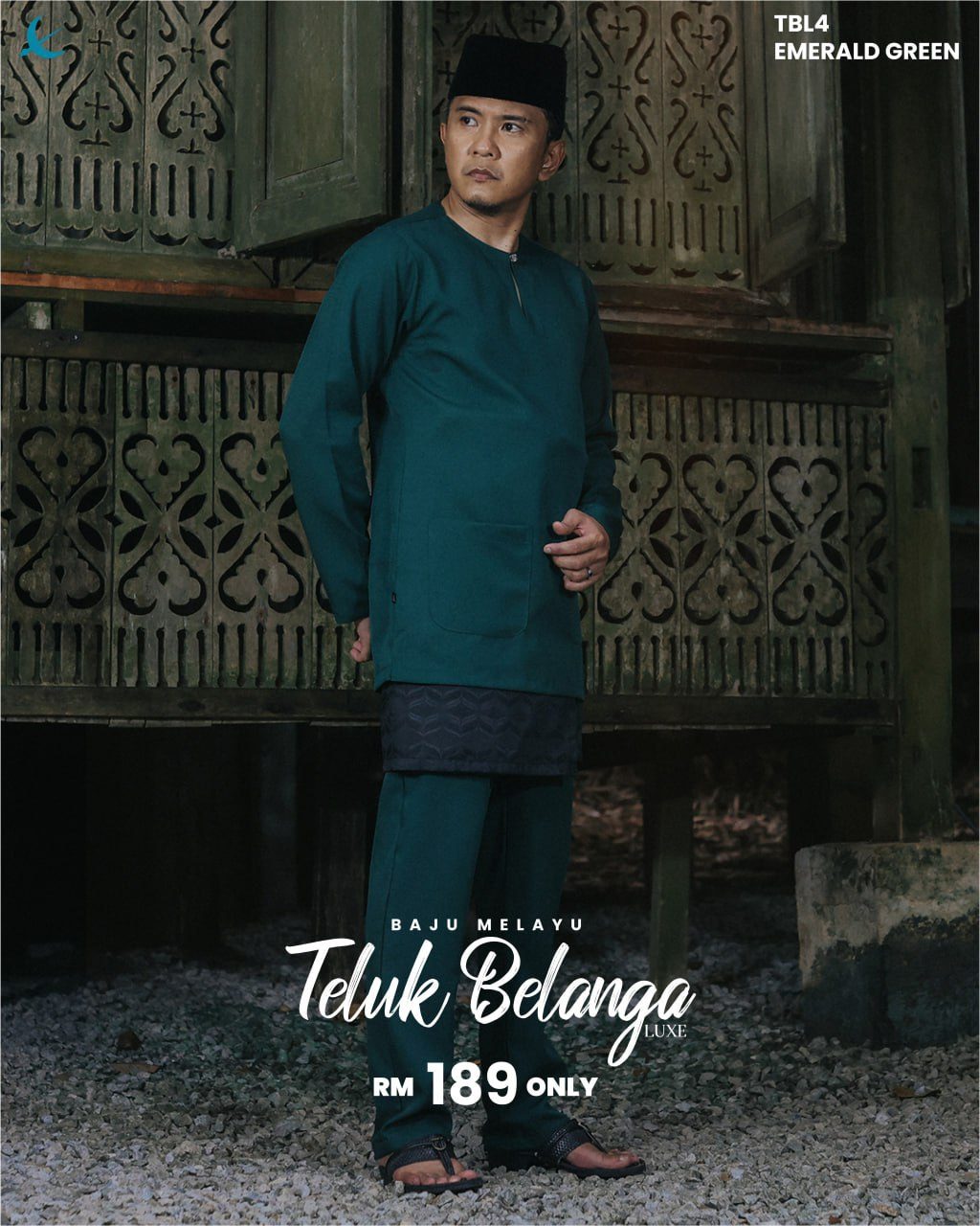 BAJU MELAYU TELUK BELANGA EMERALD GREEN