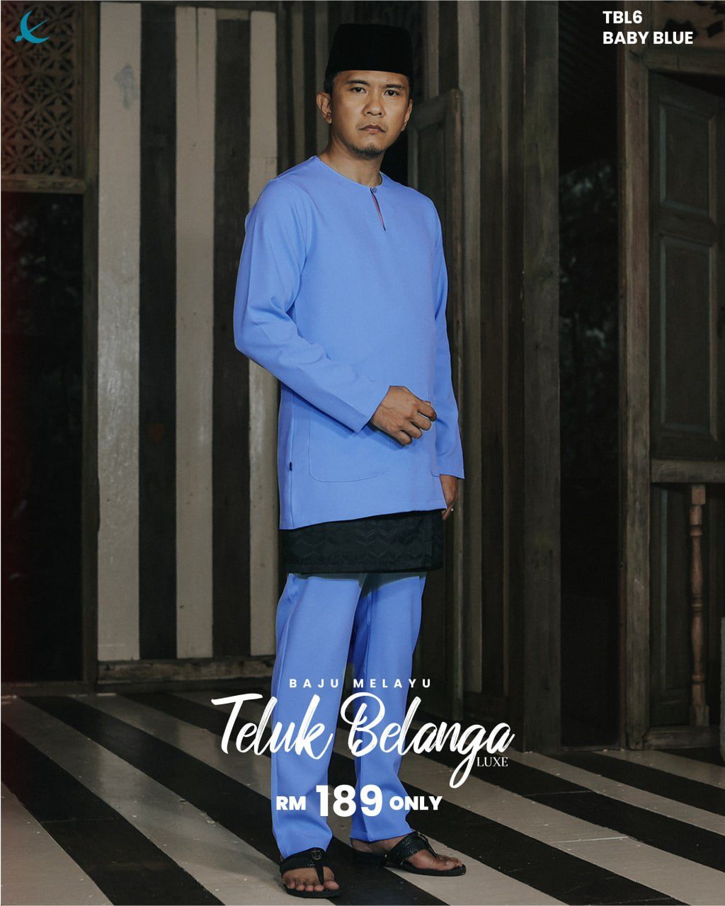 BAJU MELAYU TELUK BELANGA BABY BLUE