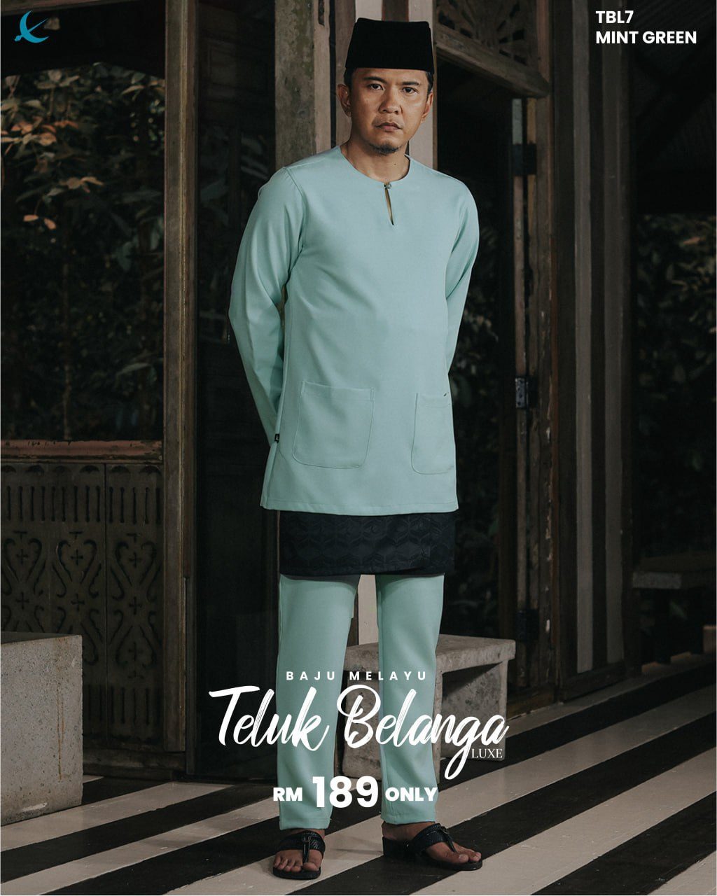 BAJU MELAYU TELUK BELANGA MINT GREEN