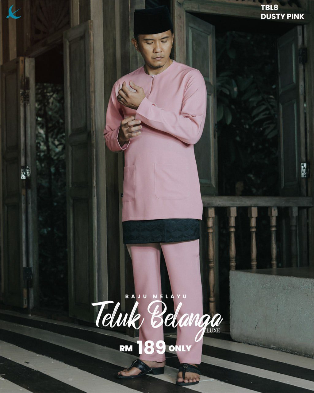 BAJU MELAYU TELUK BELANGA DUSTY PINK