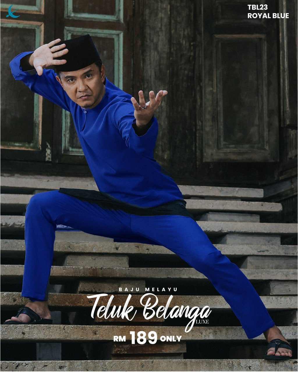 BAJU MELAYU TELUK BELANGA ROYAL BLUE