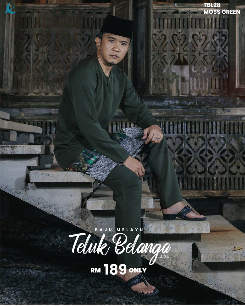 BAJU MELAYU TELUK BELANGA MOSS GREEN