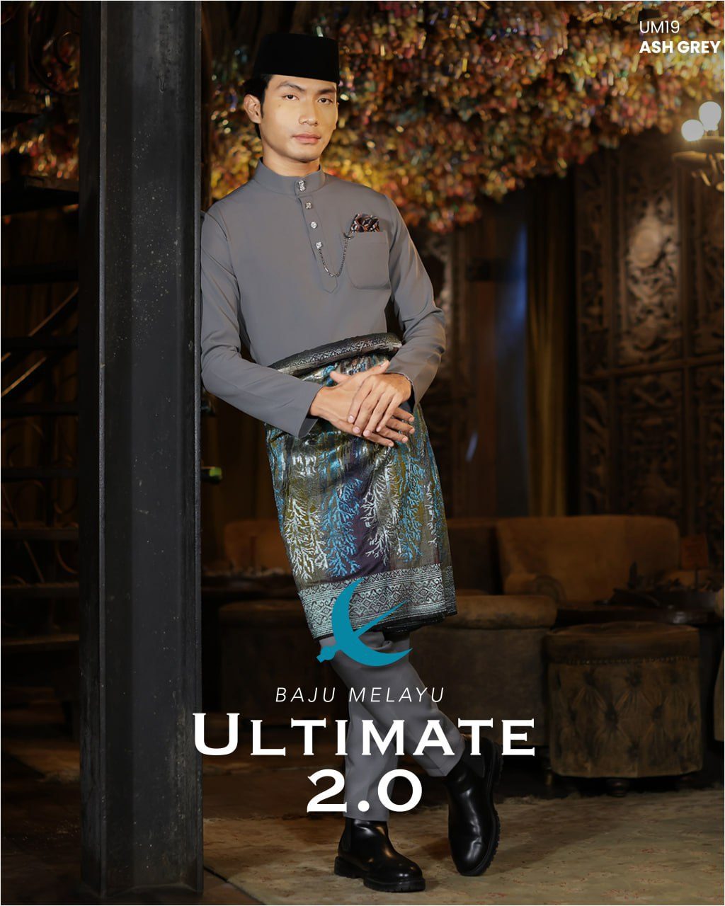 BAJU MELAYU ULTIMATE 2.0 ASH GREY