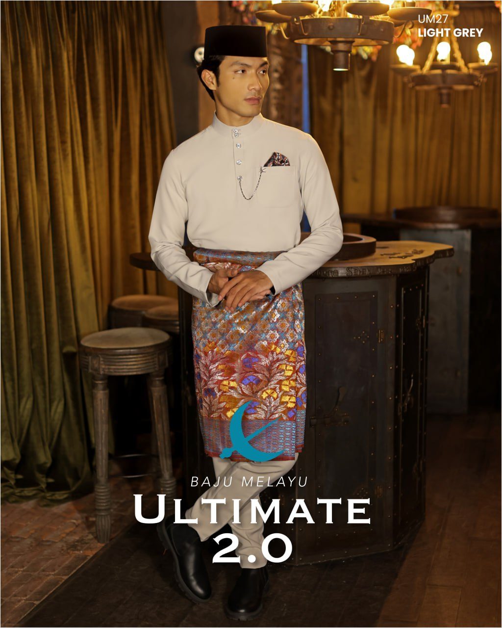 BAJU MELAYU ULTIMATE 2.0 LIGHT GREY