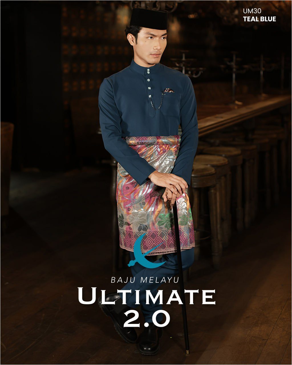 BAJU MELAYU ULTIMATE 2.0 TEAL BLUE