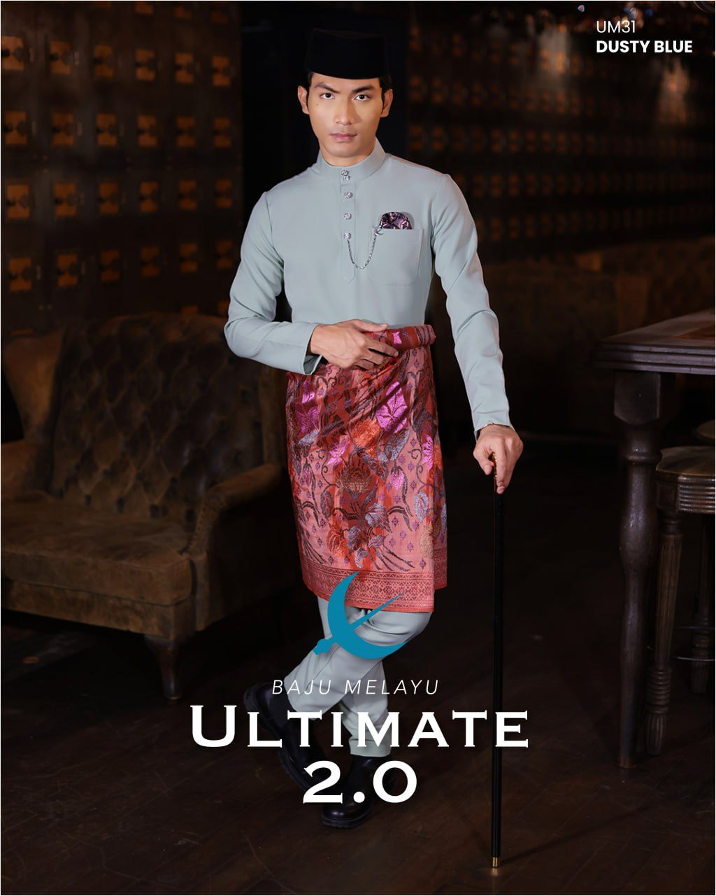 BAJU MELAYU ULTIMATE 2.0 DUSTY BLUE