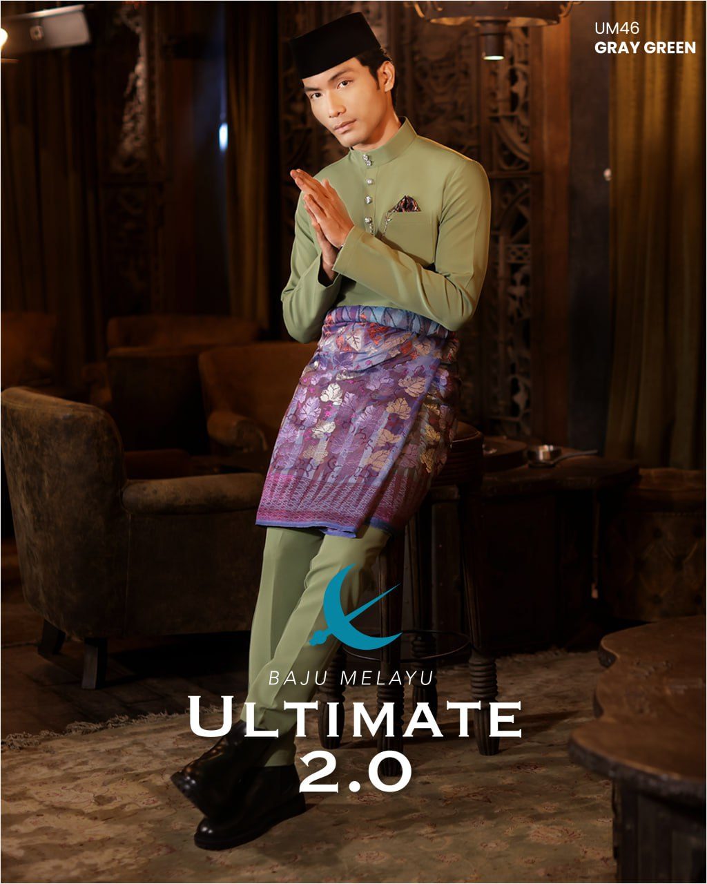 BAJU MELAYU ULTIMATE 2.0 GRAY GREEN