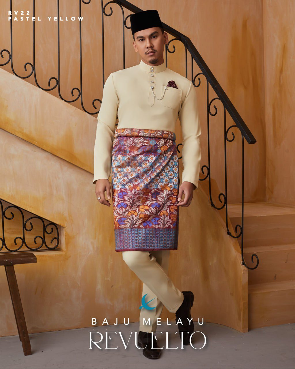 BAJU MELAYU REVUELTO PASTEL YELLOW