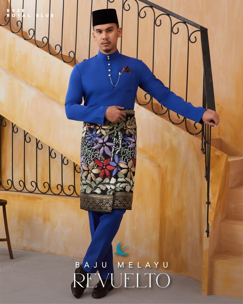 BAJU MELAYU REVUELTO ROYAL BLUE