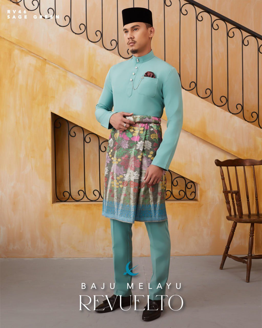 BAJU MELAYU REVUELTO SAGE GREEN