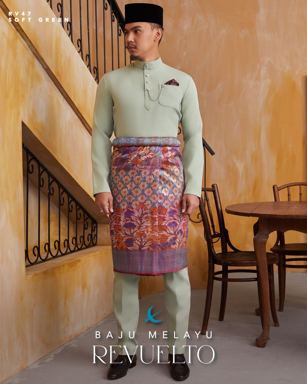 BAJU MELAYU REVUELTO SOFT GREEN