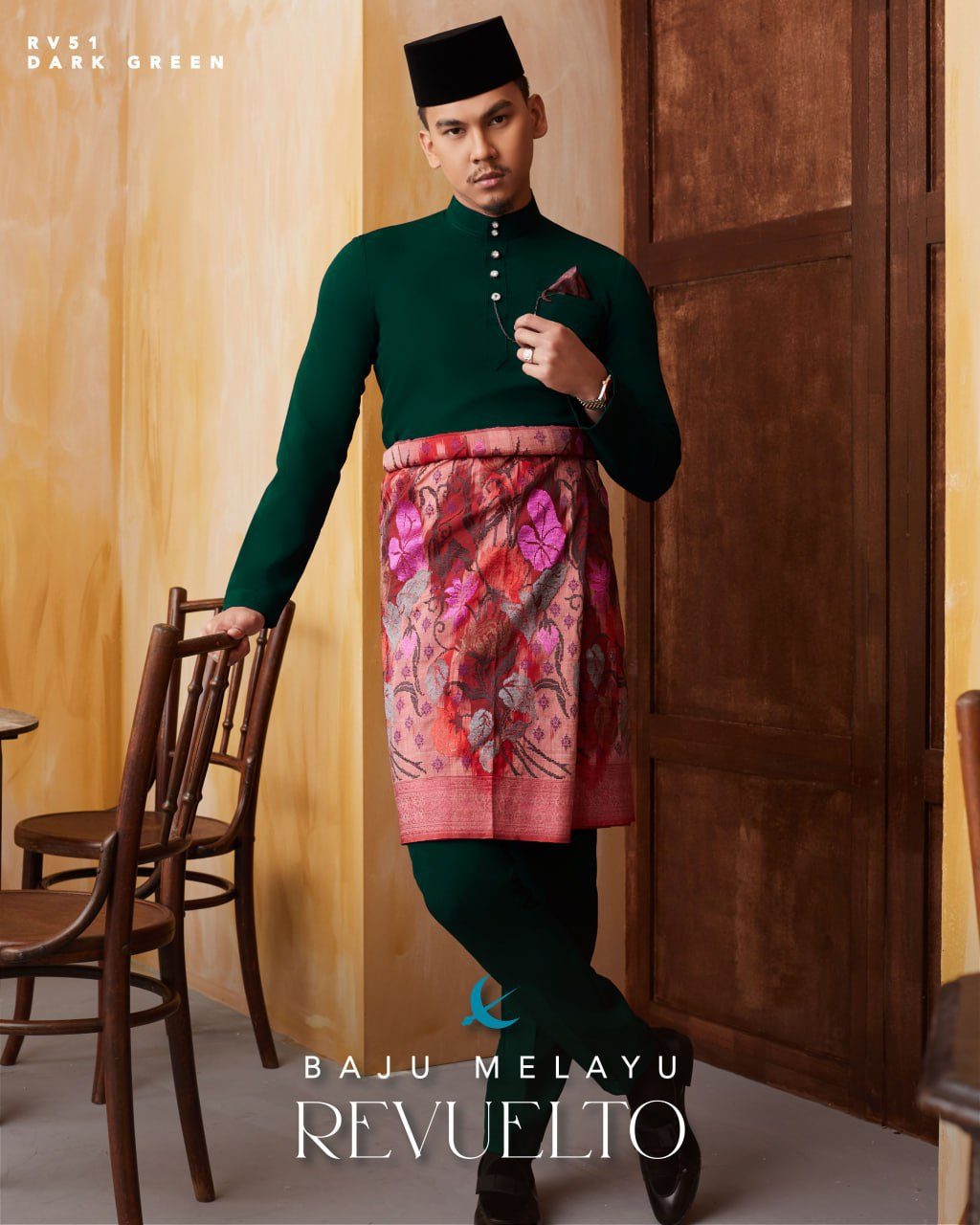 BAJU MELAYU REVUELTO DARK GREEN