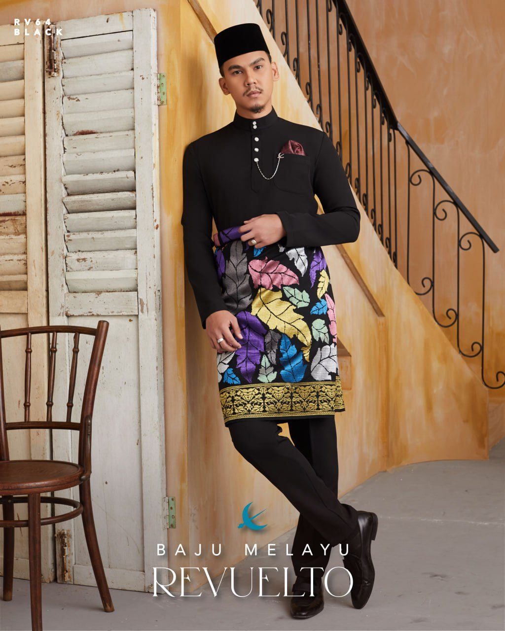 BAJU MELAYU REVUELTO BLACK