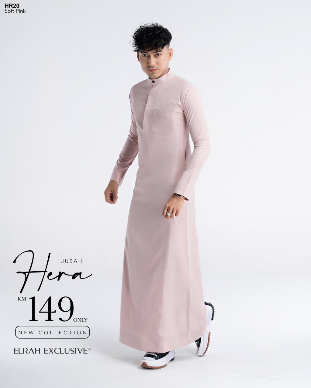 JUBAH HERA SOFT PINK