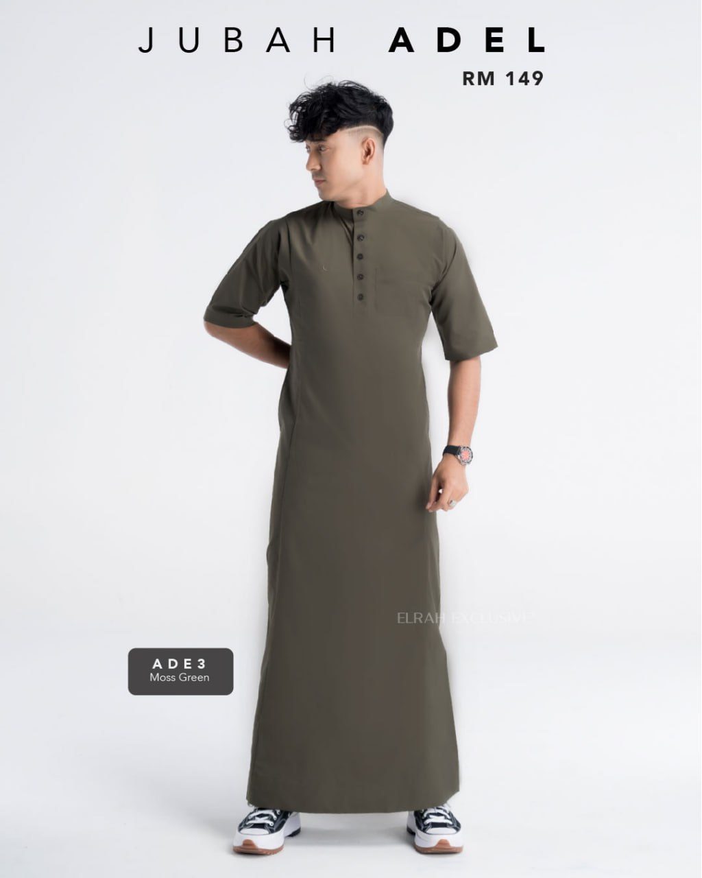 JUBAH ADEL OLIVE GREEN