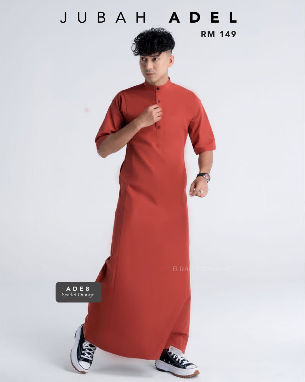 JUBAH ADEL SCARLET ORANGE