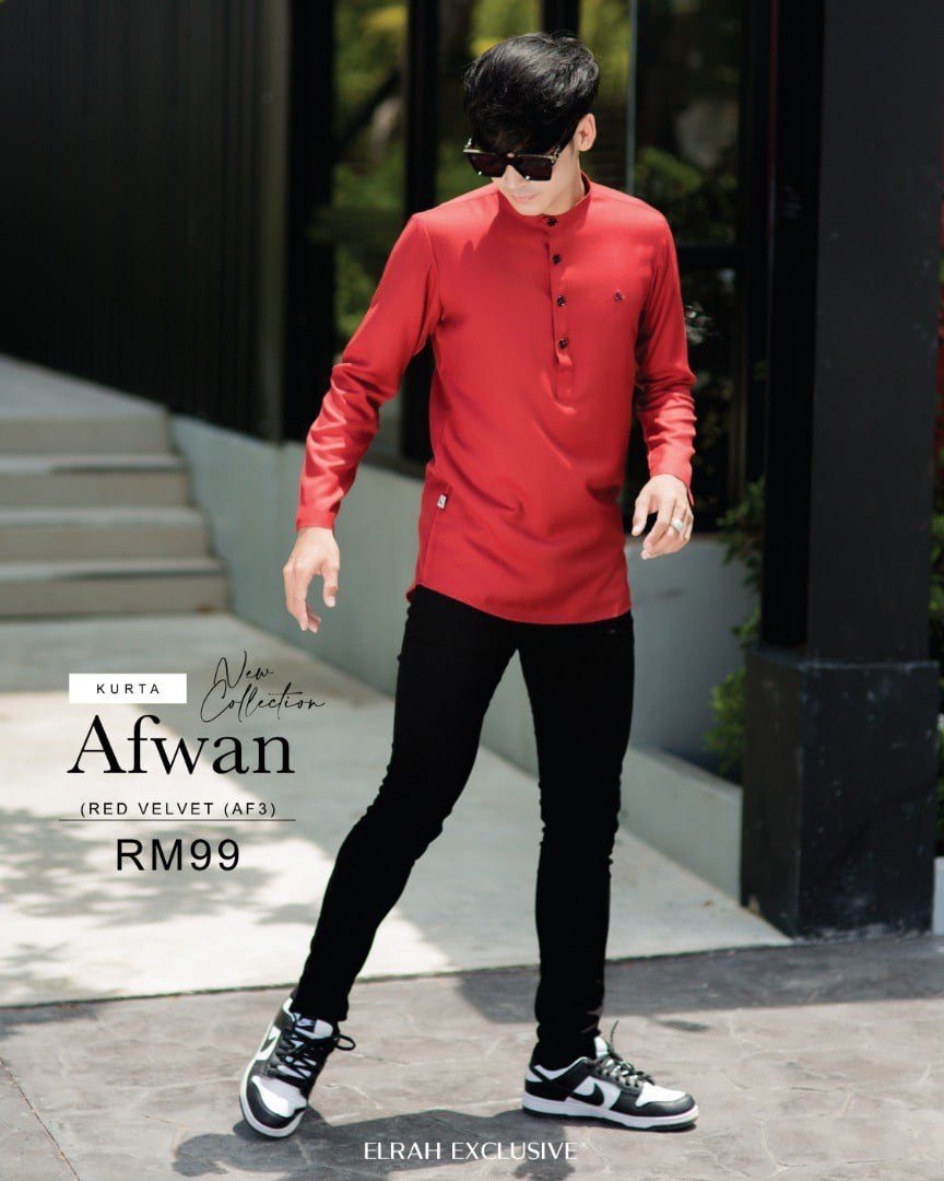 KURTA AFWAN RED VELVET