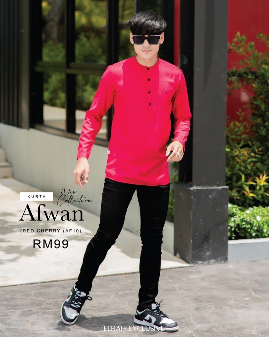 KURTA AFWAN RED CHERRY