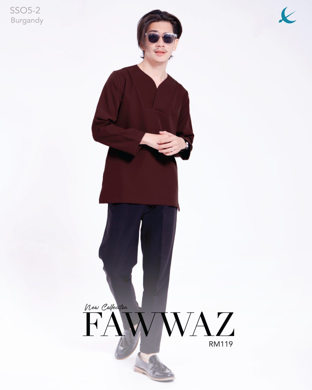 KURTA FAWWAZ  BURGANDY (2024)