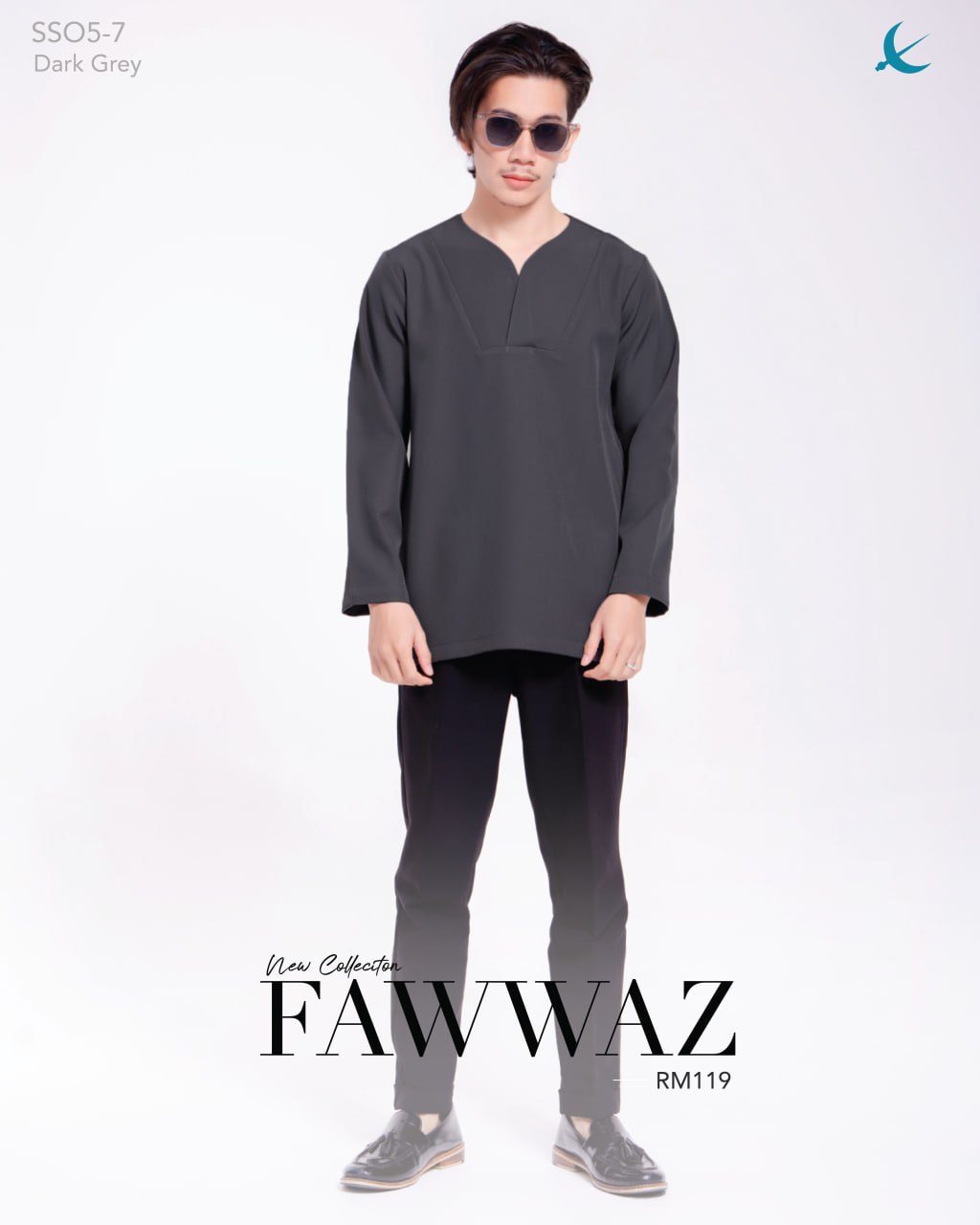 KURTA FAWWAZ DARK GREY (2024)