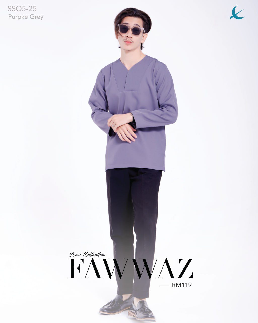 KURTA FAWWAZ PURPLE GREY (2024)