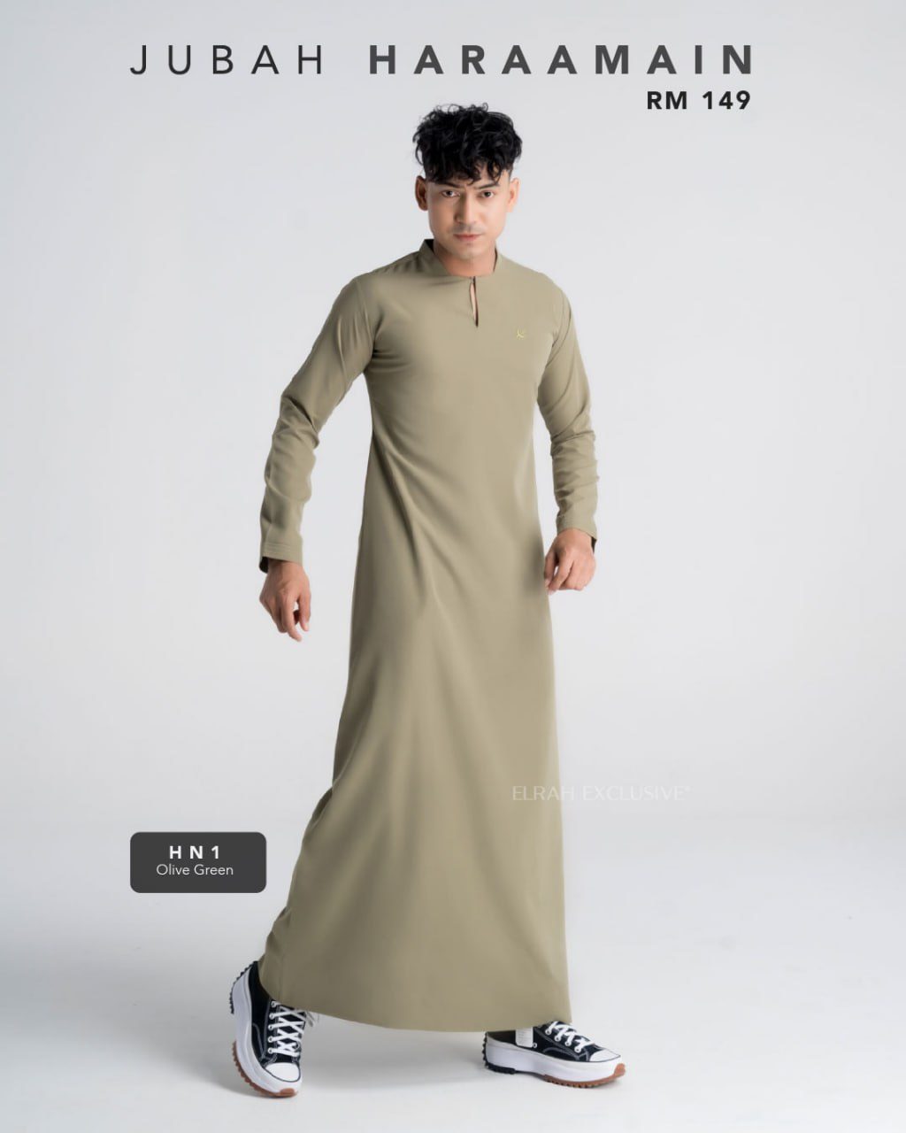 JUBAH HARAAMAIN OLIVE GREEN (2024)