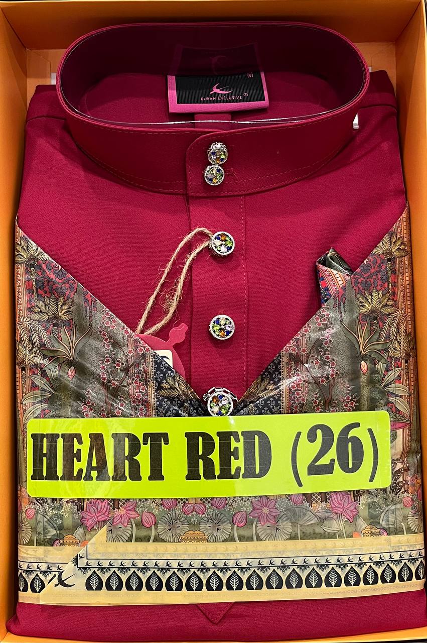 BAJU MELAYU SENNA HEART RED