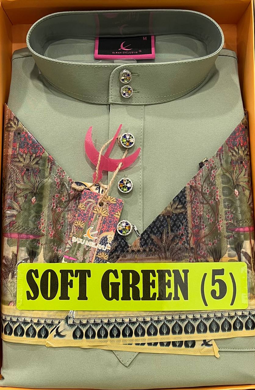 BAJU MELAYU SENNA SOFT GREEN