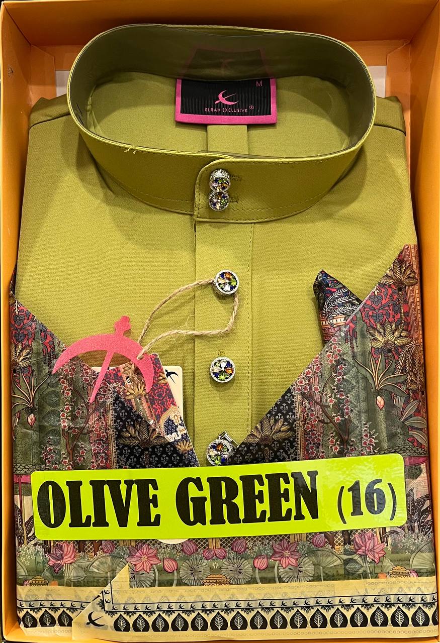 BAJU MELAYU SENNA OLIVE GREEN