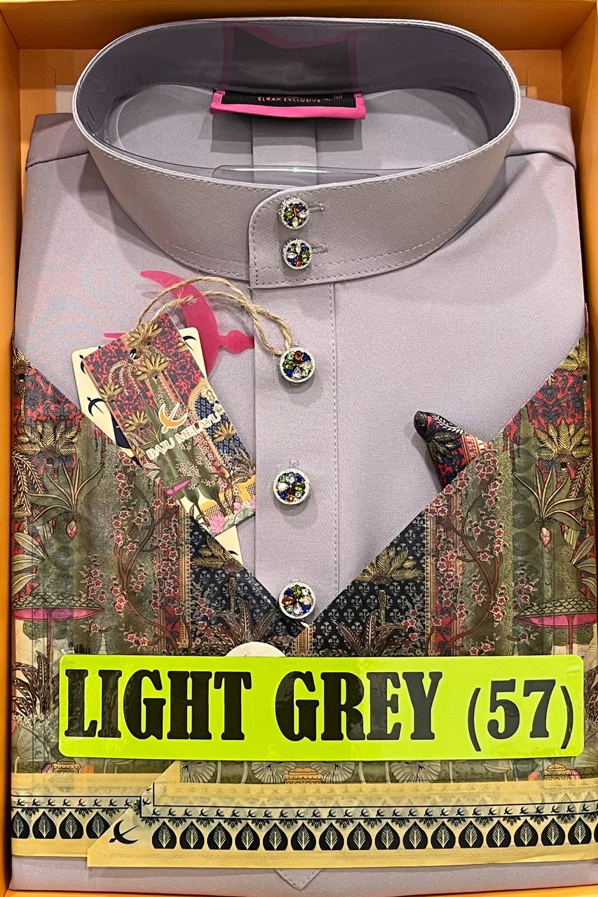 BAJU MELAYU SENNA LIGHT GREY