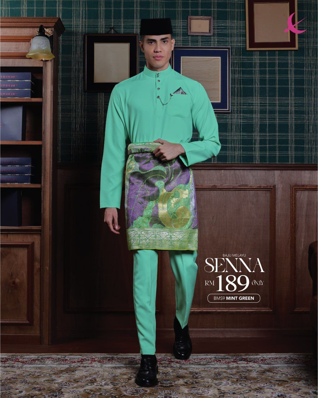 BAJU MELAYU SENNA MINT GREEN